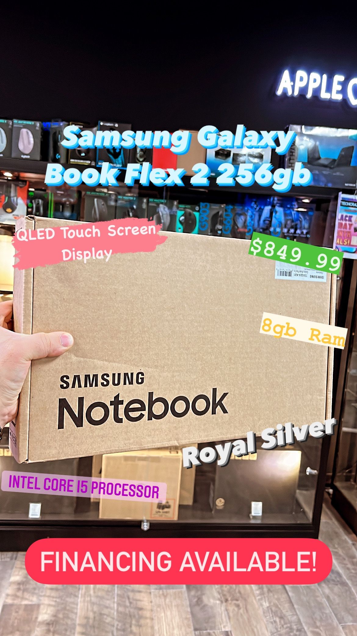 Samsung Galaxy Book Flex 2 QLED Touch-Screen 256gb Royal Silver **NEW**