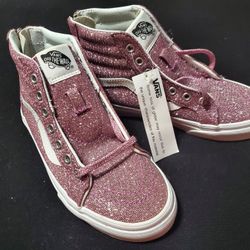 Brand New Kids Vans Pink Glitter SK8 HI Size 1.5