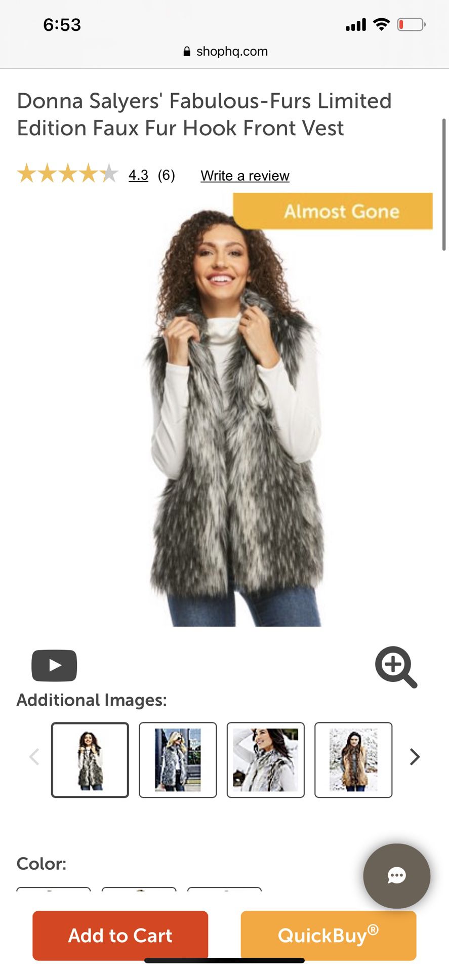 New Limited Edition Donna Salyers Fabulous Furs Faux Fur Vest