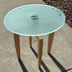 Oval Glass End Table 