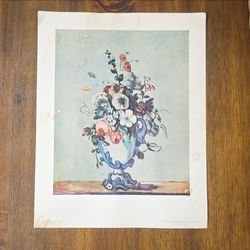 Cézanne Vase of Flowers Floral Art Paper Print, Licensed Reprint, Unframed