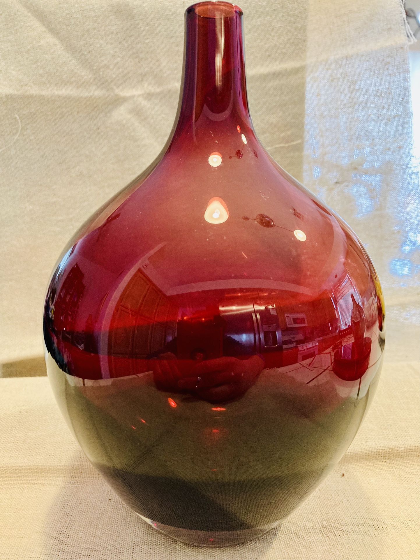 IKEA burgundy red bud vase - 8.5” high x 5” wide