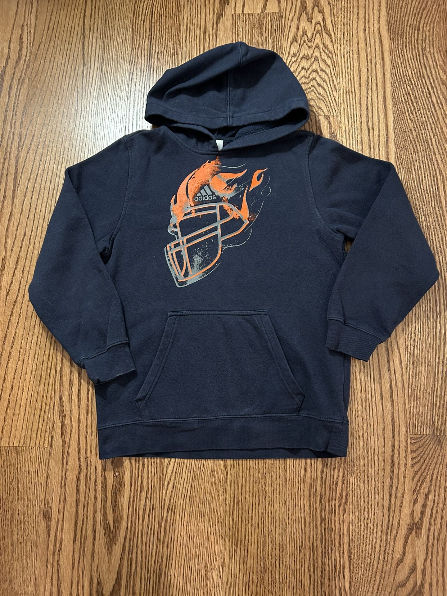 Adidas Youth boy or girl hooded sweatshirt size M, color Navy 