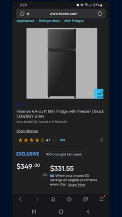 Hisense 4.4 Cu Ft Mini Fridge with Freezer
