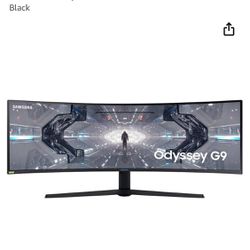 SAMSUNG Odyssey CRG Series 49-Inch Dual QHD (5120x1440) Curved Gaming Monitor, 120Hz, QLED, AMD FreeSync, HDR, Height Adjustable Stand, 