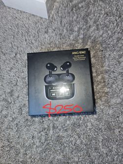 MSRP: $250 Black ANC/ENC Wireless Earbuds Bluetooth Headphones with LED Display *NOT APPLE*