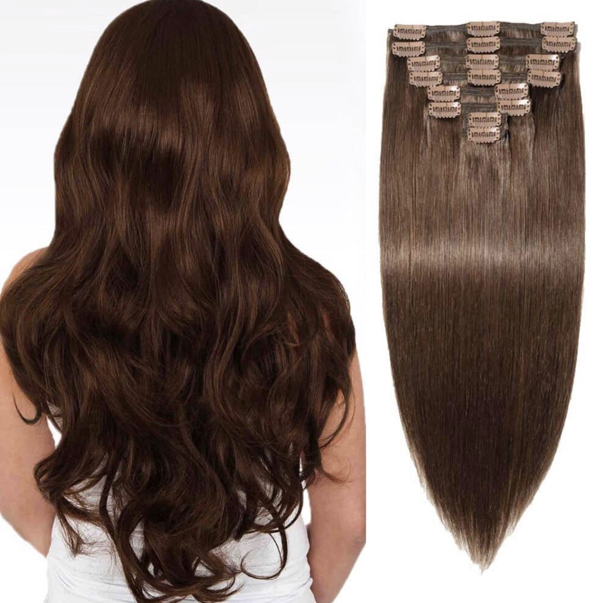Clips In Hair Extensions Extensiones Cabello Natural