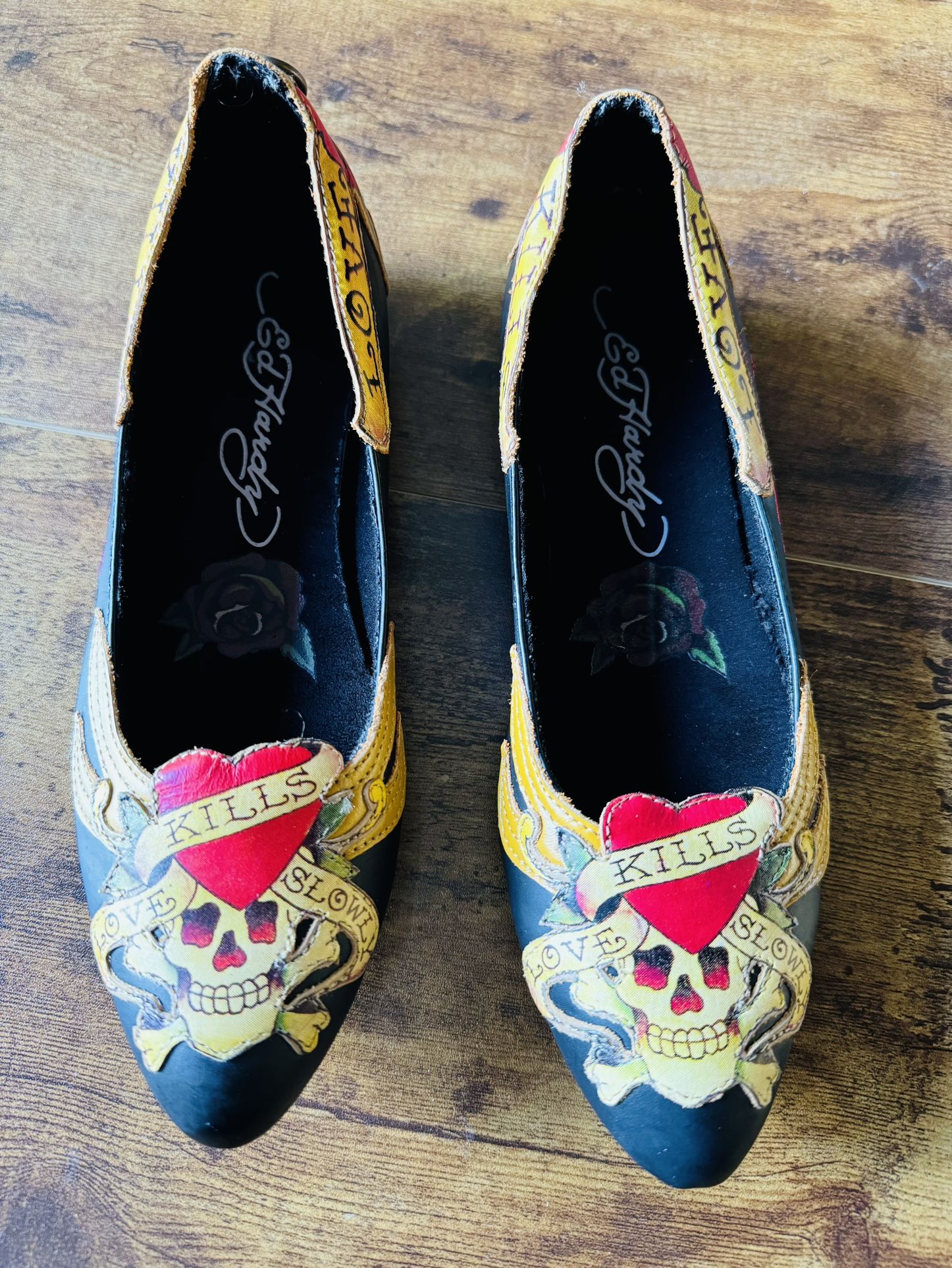 Ed Hardy Women’s Flat Shoes Bullet - Love Kills Slowly - Shoe Size 8