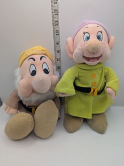 Disney Snow White Dopey & Sneezy Plush Bundle Seven Dwarfs