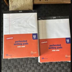 2 sealed 12 pack writing pads wide ruled