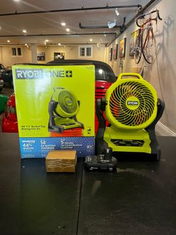 Ryobi 18v ONE+ 7.5” Bucket Top Misting Fan Kit