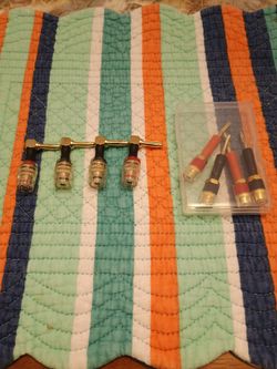 Speaker wire adapters.