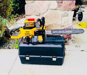 DEWALT FLEXVOLT 60V MAX 20 in. Brushless Chainsaw + 9AH Battery & Charger + Carry Case New