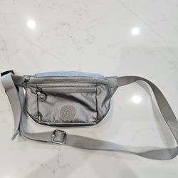 See through iridescent Backpack Purse, Kipling metallic silver cross body bag