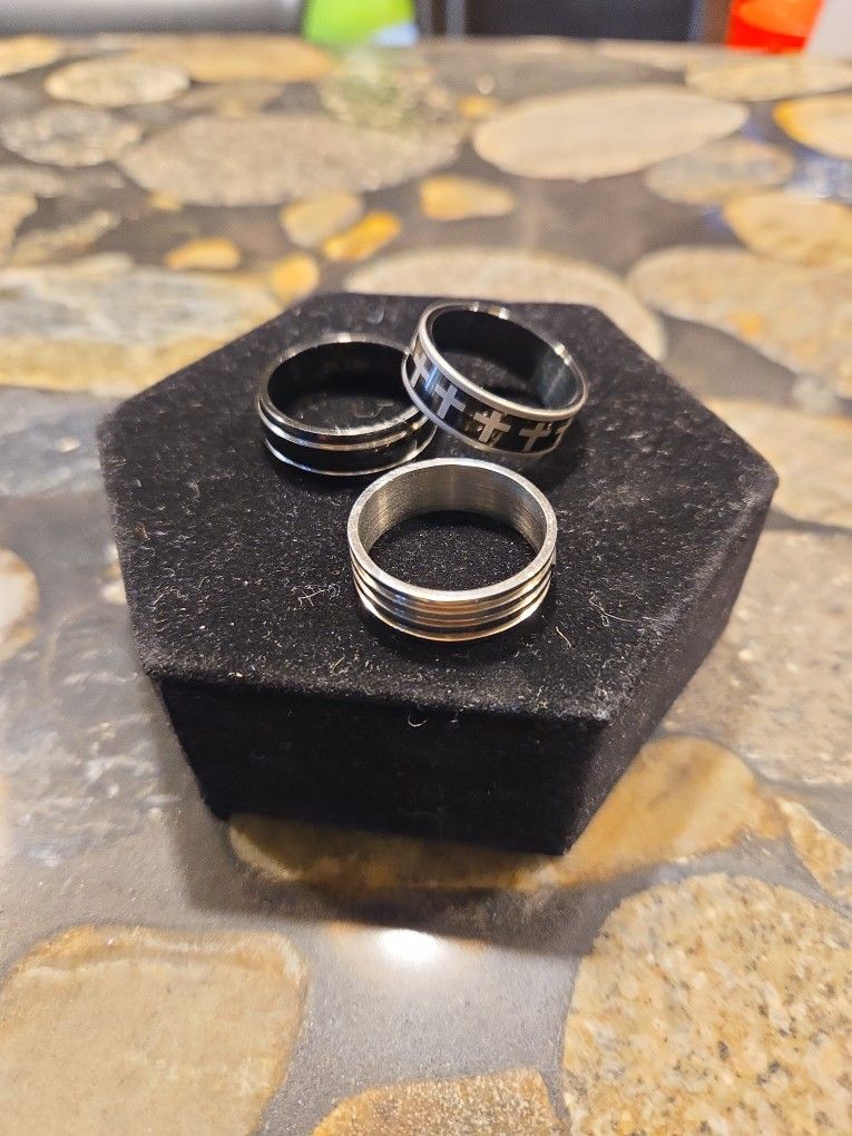 3 Mens Band Rings