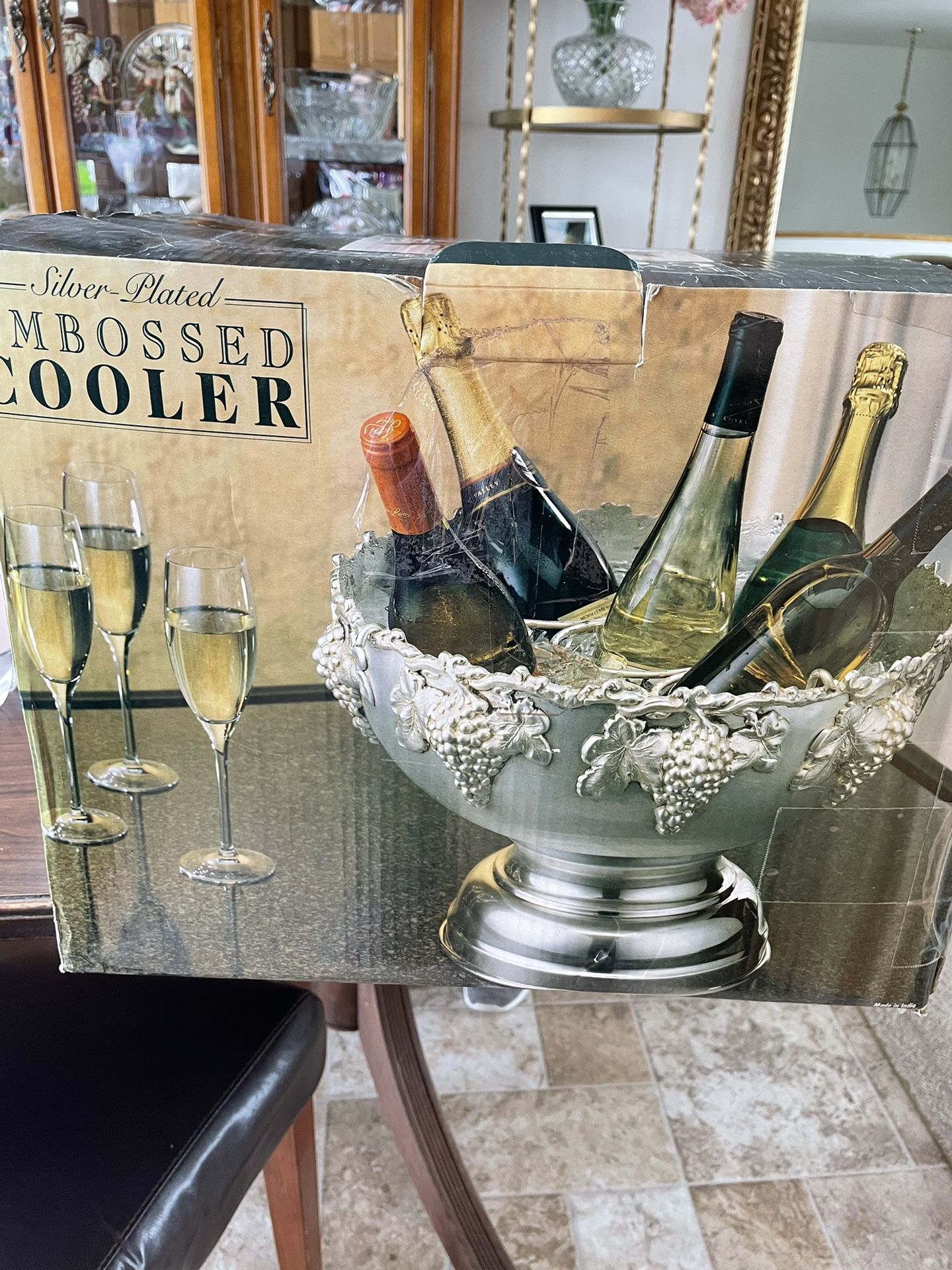 Vintage Silver-Plated Embossed Cooler