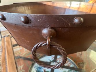 Decorative Metal Bowl with Studded Ring Detail