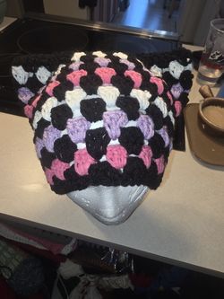 Handmade Crocheted Cat Ear Beanie 