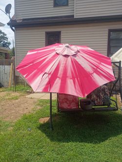 Beautiful red pinkies white tie dye umbrella