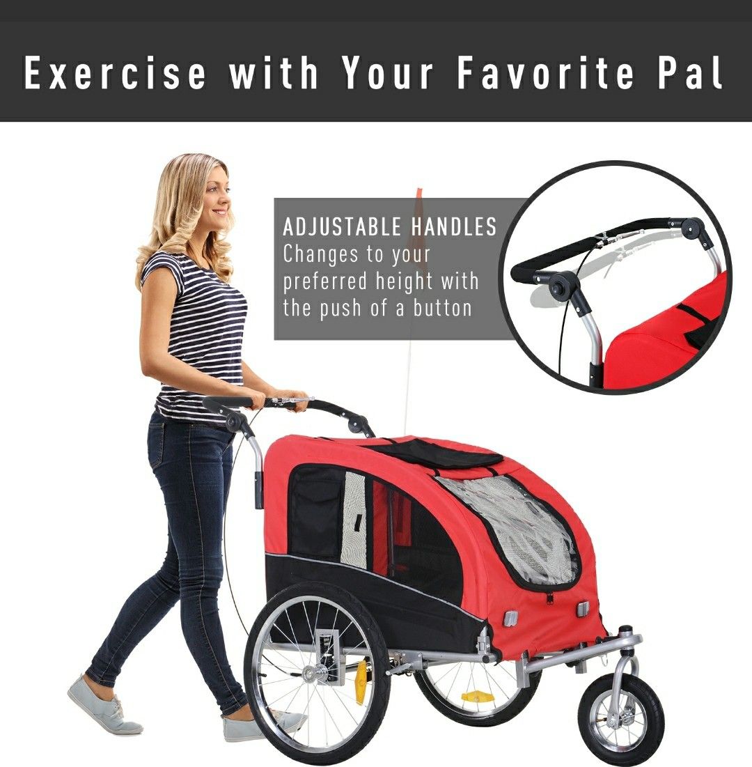 Aosom Elite Pet Dog Bike Trailer Bicycle Trailer Stroller Jogger w/ Suspension