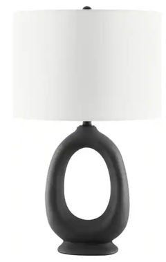 BRAND NEW IN THE BOX Hampton BayTatton 23 in. Black Table Lamp with Ceramic Base (2 available)