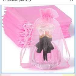 Pink Organza Bags  6.5”x 9