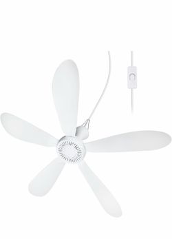 Brand New 28" AC 110V Portable Ceiling Fan with ON/OFF Switch, Plug in Ceiling Fan Hanging Fan for Outdoor Indoor Gazebo Camping RV Tent Home Room