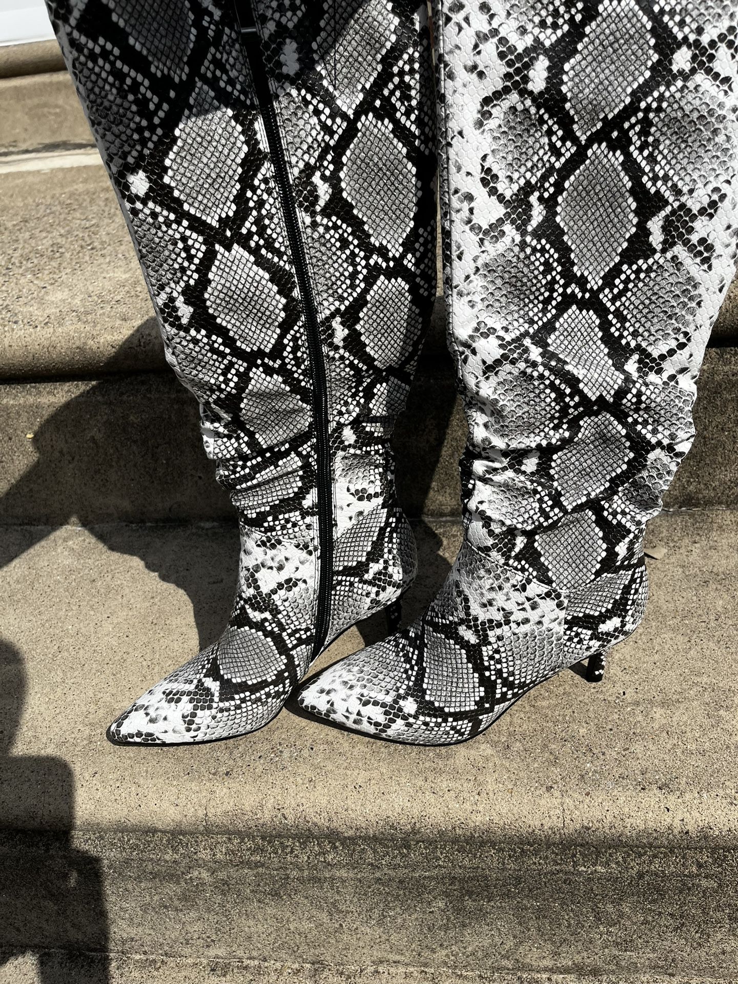 Knee-High Snakeskin Boots