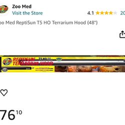 Zoo Med Reptisun Terrarium Hood 48in, 48inches, 48 in, 48 inches with UVB Bulb