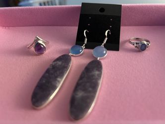 Jewelry Set- Blue Calcedone & Amethyst 