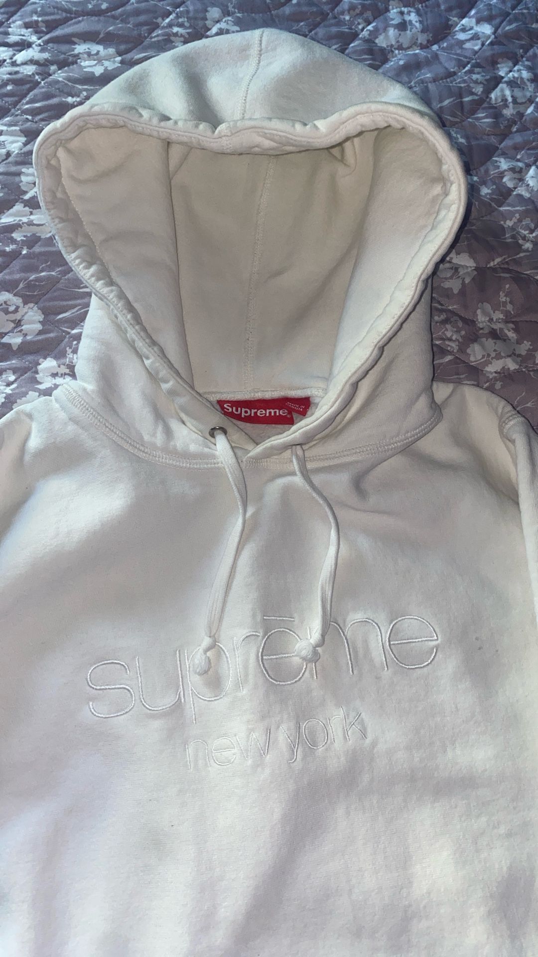 SUPREME NEWYORK HOODIE ALL WHITE 🪽