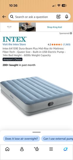 Full ? Sized Intex air mattress no pump