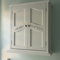 White Wall Cabinet with Doors