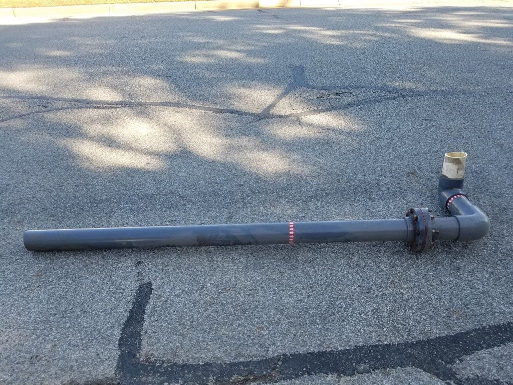 1 ea. 7' Long 4" Schedule 80 pipe with 2 ea. 90°, Fittings and 2ea. 4" slip flanges