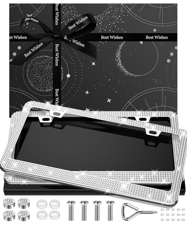 Car License Plate Frame(Gemstone Design)