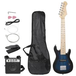  30" Electric Guitar + 5 Watt Amp + Gig Bag Case + Guitar Strap Beginners Blue