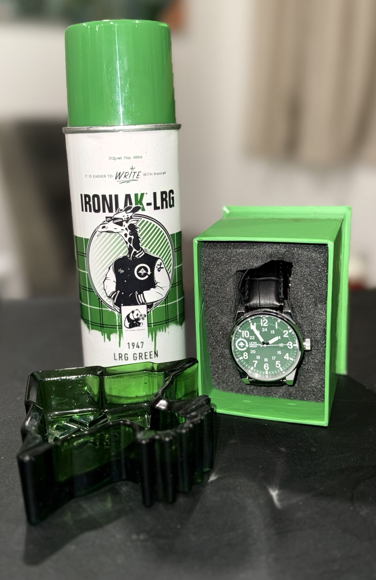 LRG IRONLAL SPRAY CAN/ WATCH/ ASHTRAY all 3 