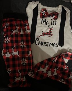 Baby Boys First Christmas Outfit 3-6 Months