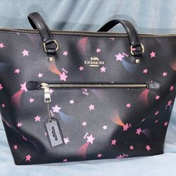Coach Gallery Tote with Disco Star Print