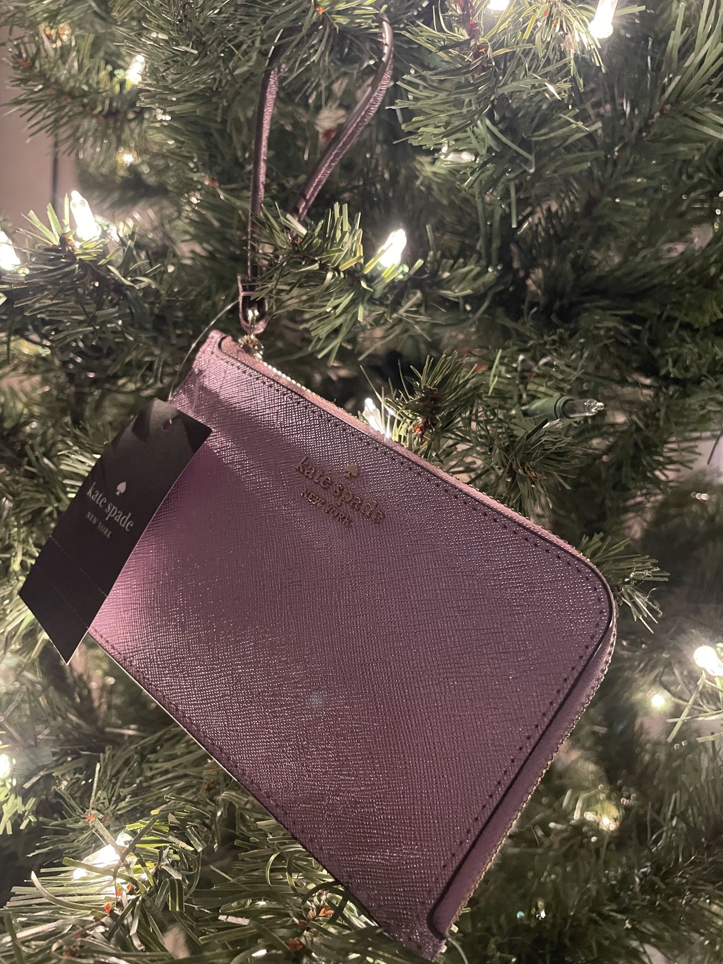 Kate Spade L Zip Wristlet . Metallic Pink NWT 