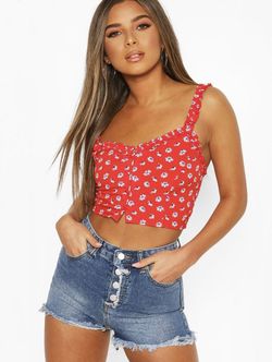 Denim shorts/ overall dress/ white crop(All new)