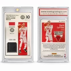 Zach LaVine /199 Jersey Patch Encased 10 Chicago Bulls