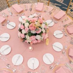 Blush Pink Tablecloth 132 Round 