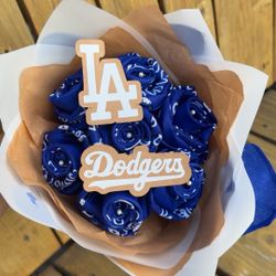 Bandana Roses Blue Dodgers Custom Personalized