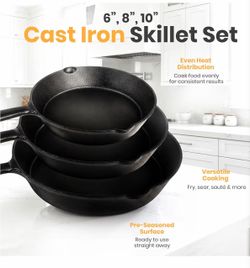 Cast iron skillet set