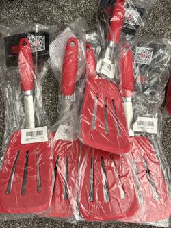 Red Silicone Turner Spatula