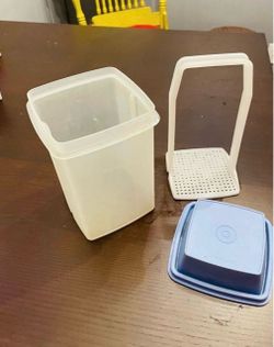 Vintage Tupperware Pick-A-Deli Pickle Keeper Container Blue 3pc Set