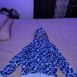 Blue Bape Hoodie (Medium)
