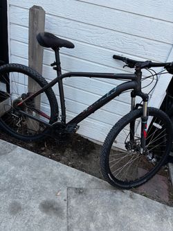 Black Mountain Bike with Front Suspension