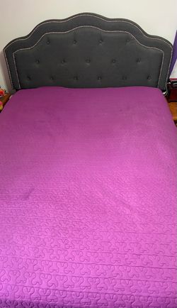 Queen headboard and metal base.